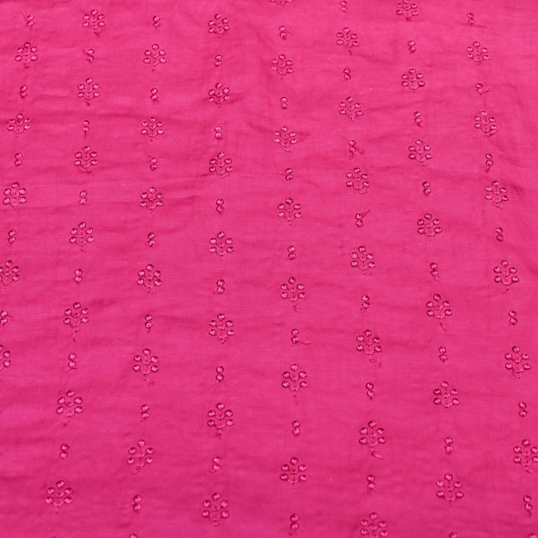 Linen Satin Thread Embroidery Fabric | Soft Designer Fabric- MF0739-1