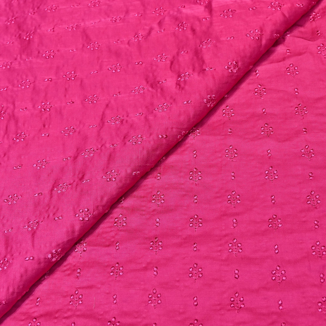 Linen Satin Thread Embroidery Fabric | Soft Designer Fabric- MF0739-1
