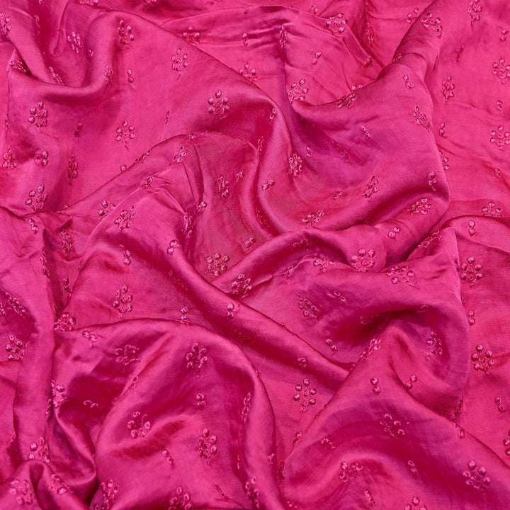 Linen Satin Thread Embroidery Fabric | Soft Designer Fabric- MF0739-1