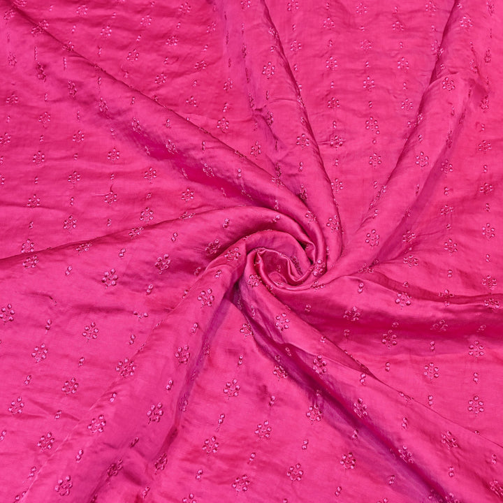 Linen Satin Thread Embroidery Fabric | Soft Designer Fabric- MF0739-1
