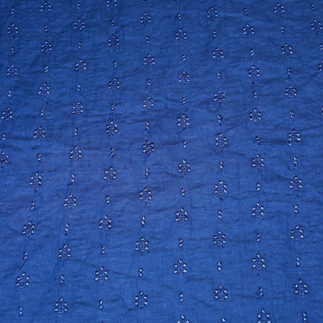 Linen Satin Thread Embroidery Fabric | Soft Designer Fabric- MF0739-2