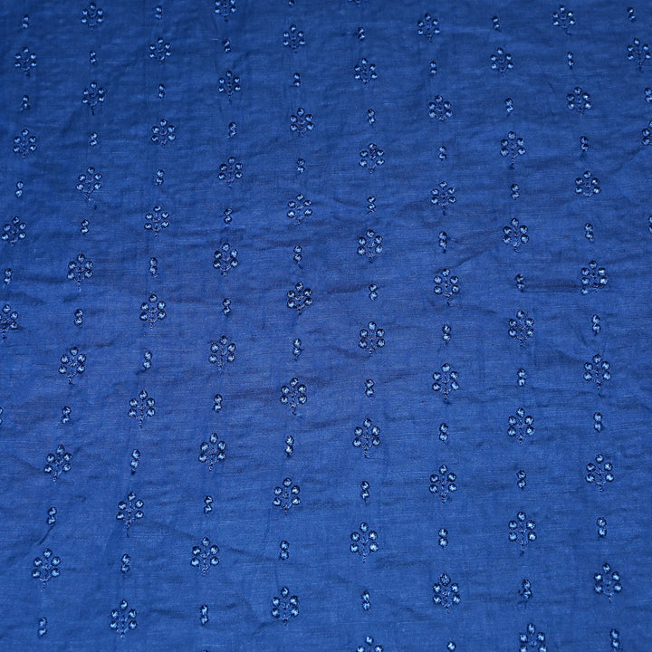 Linen Satin Thread Embroidery Fabric | Soft Designer Fabric- MF0739-2