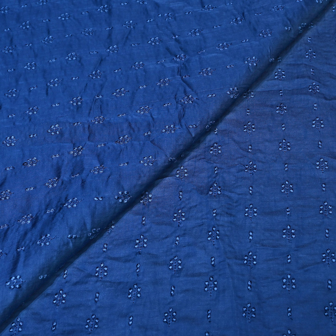 Linen Satin Thread Embroidery Fabric | Soft Designer Fabric- MF0739-2