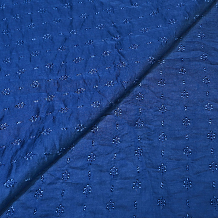 Linen Satin Thread Embroidery Fabric | Soft Designer Fabric- MF0739-2