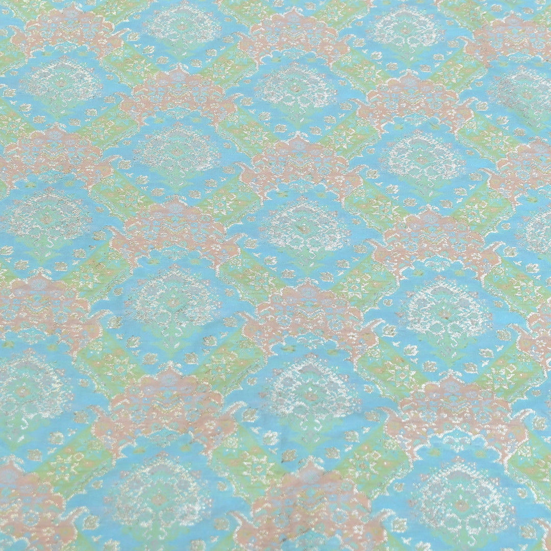 Banarasi Rangkat Zari Brocade Fabric|Traditional Woven Designer Banarasi Fabric| RAN365-A