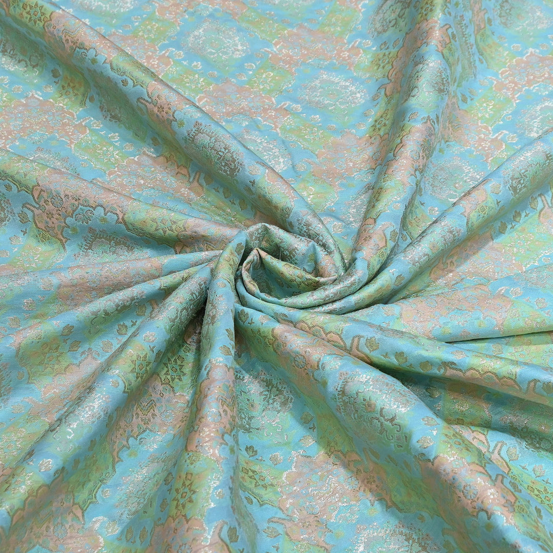 Banarasi Rangkat Zari Brocade Fabric|Traditional Woven Designer Banarasi Fabric| RAN365-A