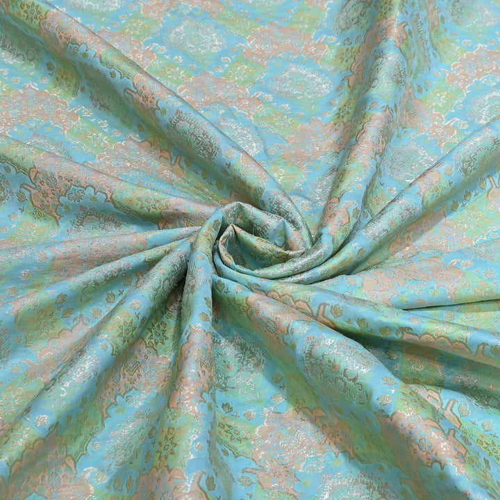 Banarasi Rangkat Zari Brocade Fabric|Traditional Woven Designer Banarasi Fabric| RAN365-A
