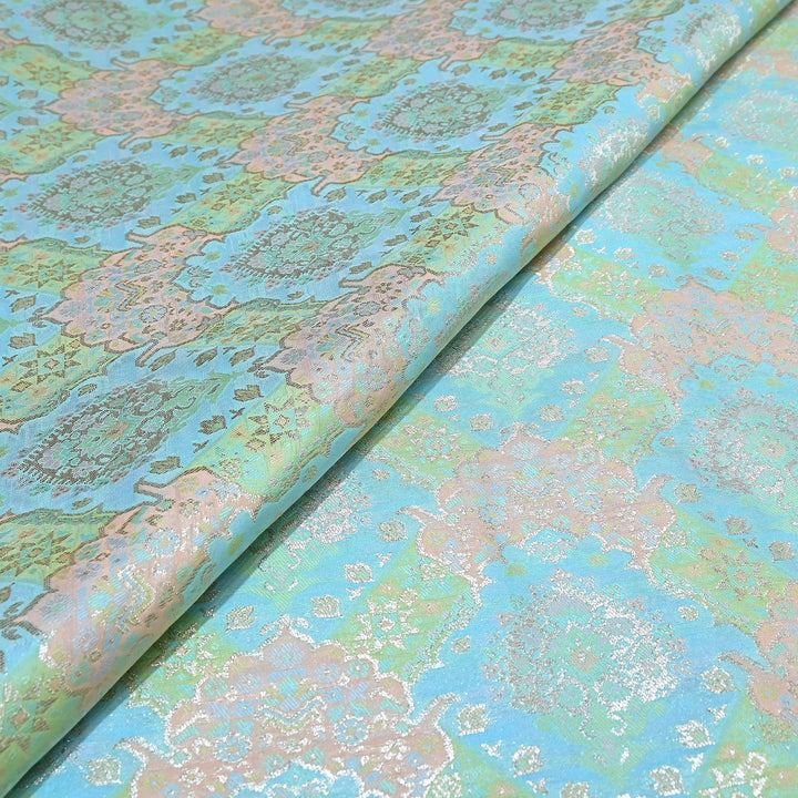 Banarasi Rangkat Zari Brocade Fabric|Traditional Woven Designer Banarasi Fabric| RAN365-A