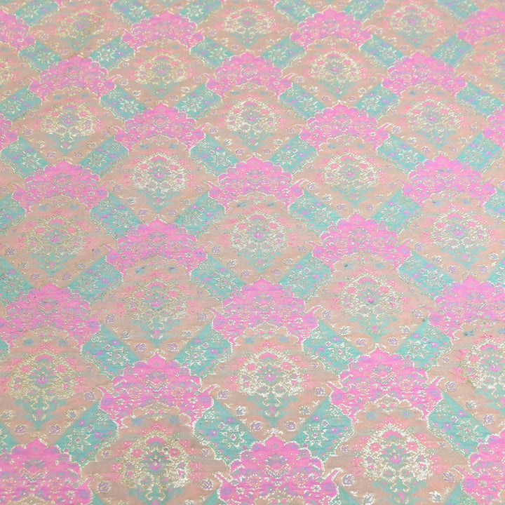 Banarasi Rangkat Zari Brocade Fabric|Traditional Woven Designer Banarasi Fabric| RAN365-B