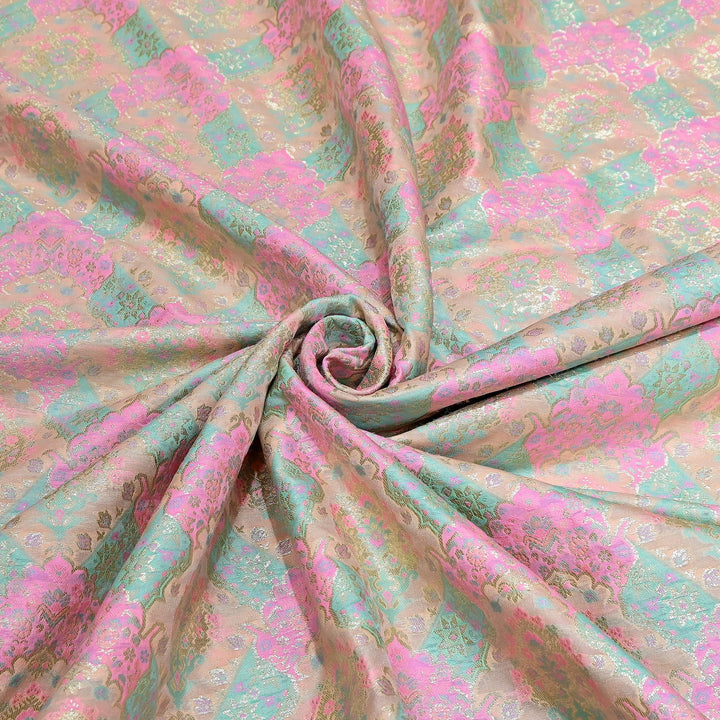 Banarasi Rangkat Zari Brocade Fabric|Traditional Woven Designer Banarasi Fabric| RAN365-B