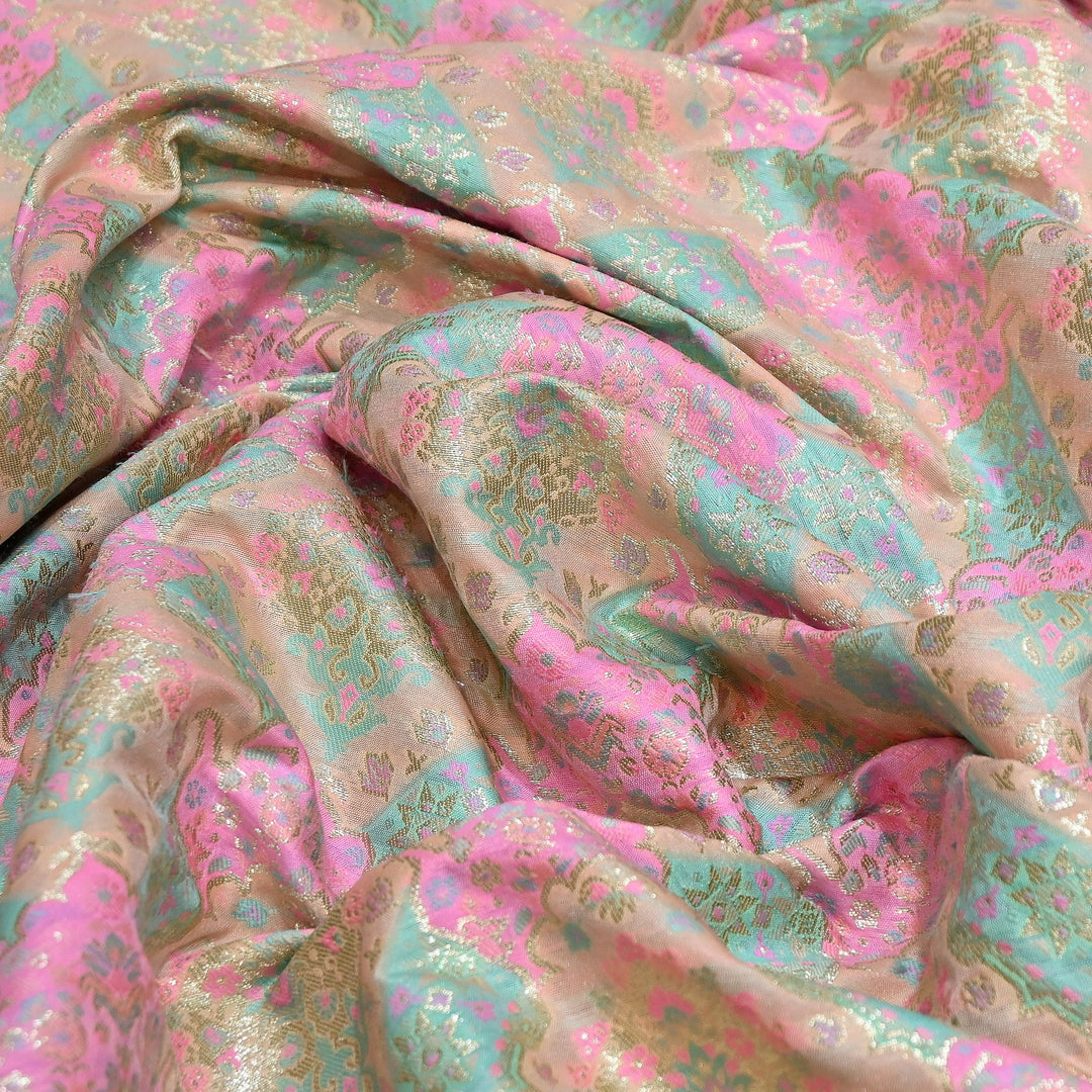 Banarasi Rangkat Zari Brocade Fabric|Traditional Woven Designer Banarasi Fabric| RAN365-B
