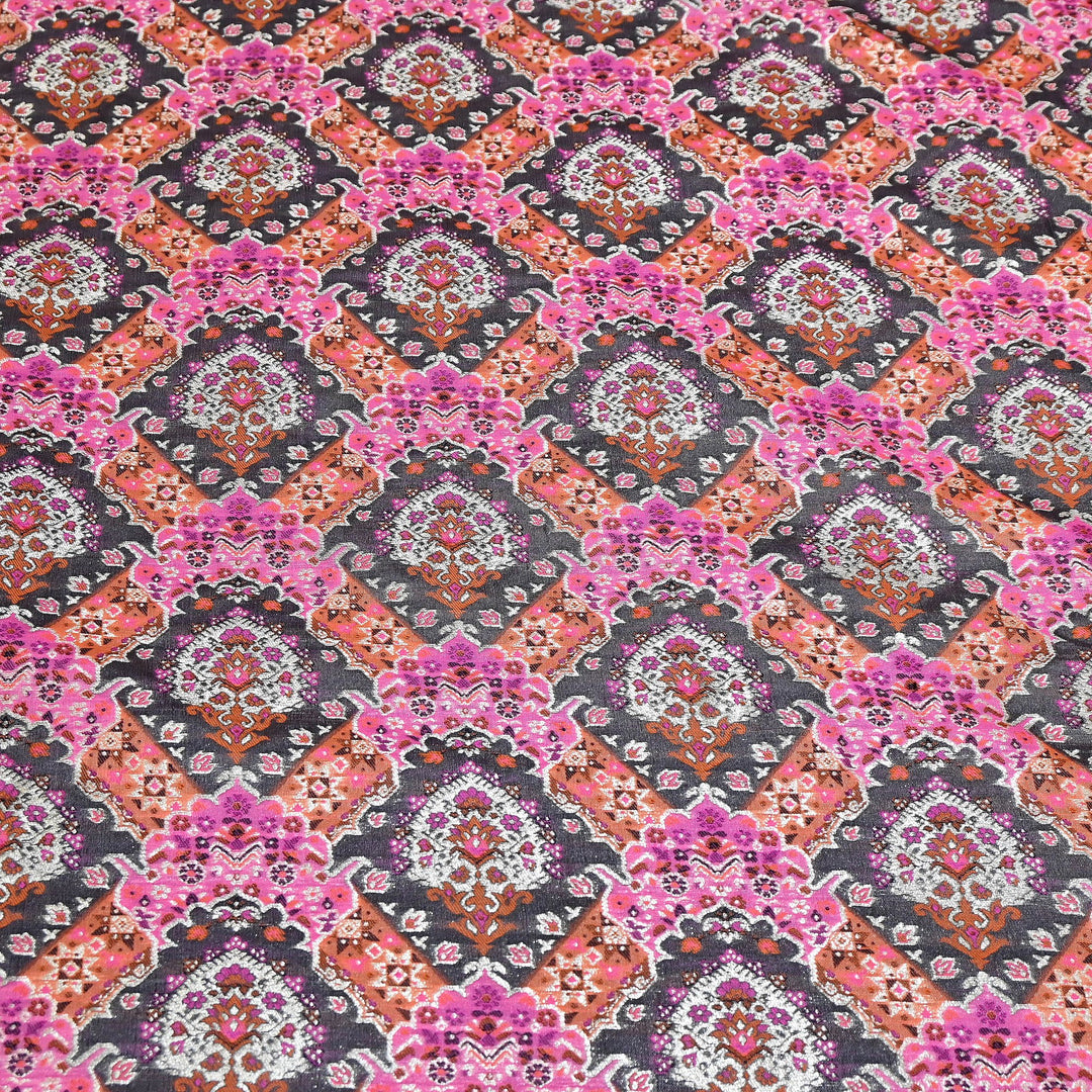 Banarasi Rangkat Zari Brocade Fabric|Traditional Woven Designer Banarasi Fabric| RAN365-C