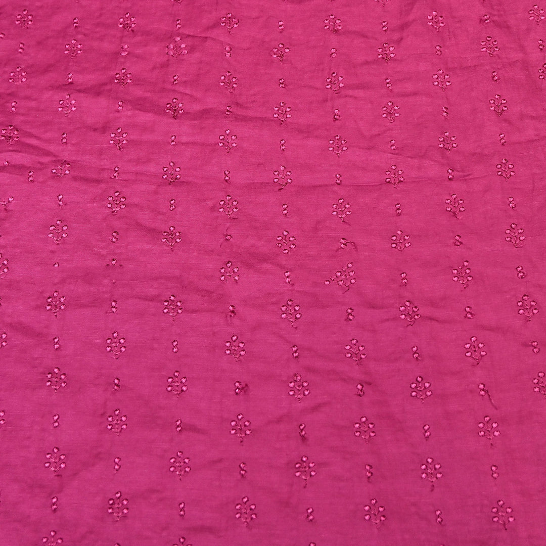 Linen Satin Thread Embroidery Fabric | Soft Designer Fabric- MF0739-3