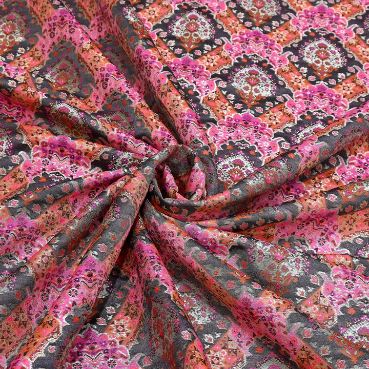 Banarasi Rangkat Zari Brocade Fabric|Traditional Woven Designer Banarasi Fabric| RAN365-C