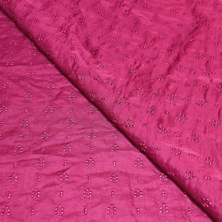 Linen Satin Thread Embroidery Fabric | Soft Designer Fabric- MF0739-3