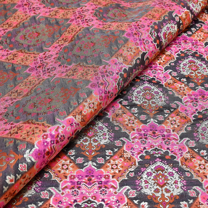 Banarasi Rangkat Zari Brocade Fabric|Traditional Woven Designer Banarasi Fabric| RAN365-C