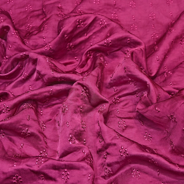 Linen Satin Thread Embroidery Fabric | Soft Designer Fabric- MF0739-3