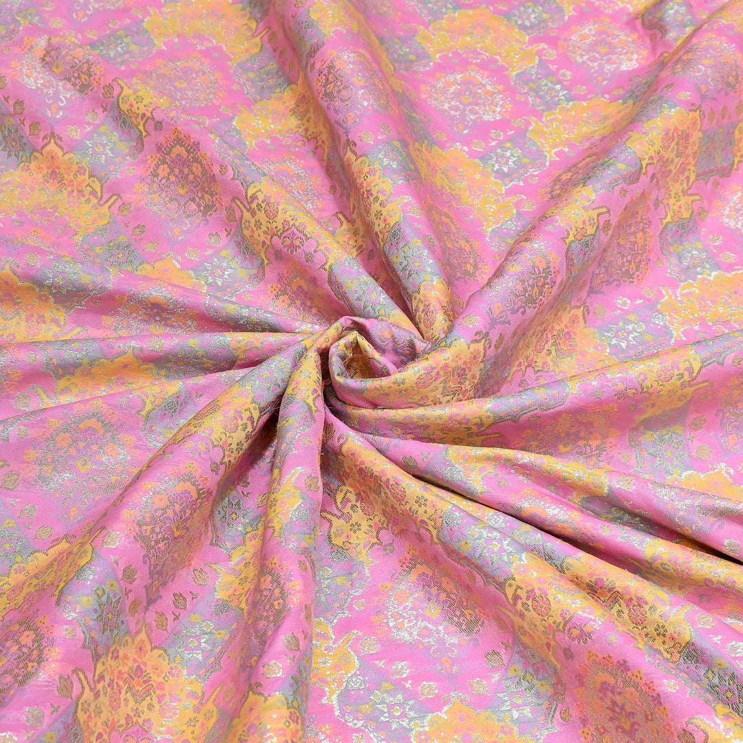 Banarasi Rangkat Zari Brocade Fabric|Traditional Woven Designer Banarasi Fabric| RAN365-D