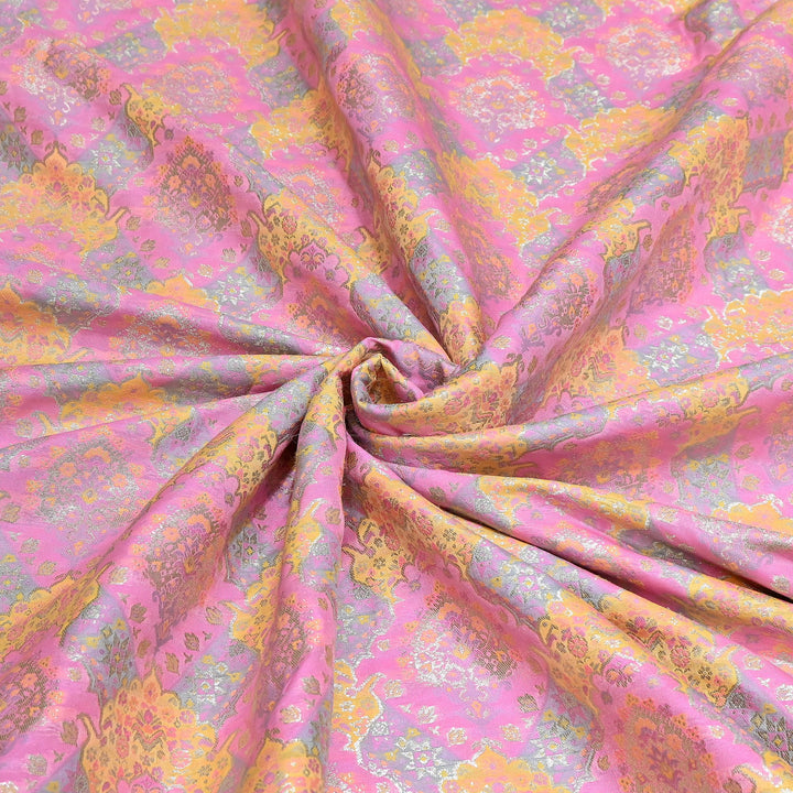 Banarasi Rangkat Zari Brocade Fabric|Traditional Woven Designer Banarasi Fabric| RAN365-D