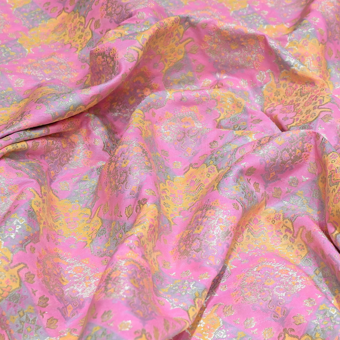 Banarasi Rangkat Zari Brocade Fabric|Traditional Woven Designer Banarasi Fabric| RAN365-D