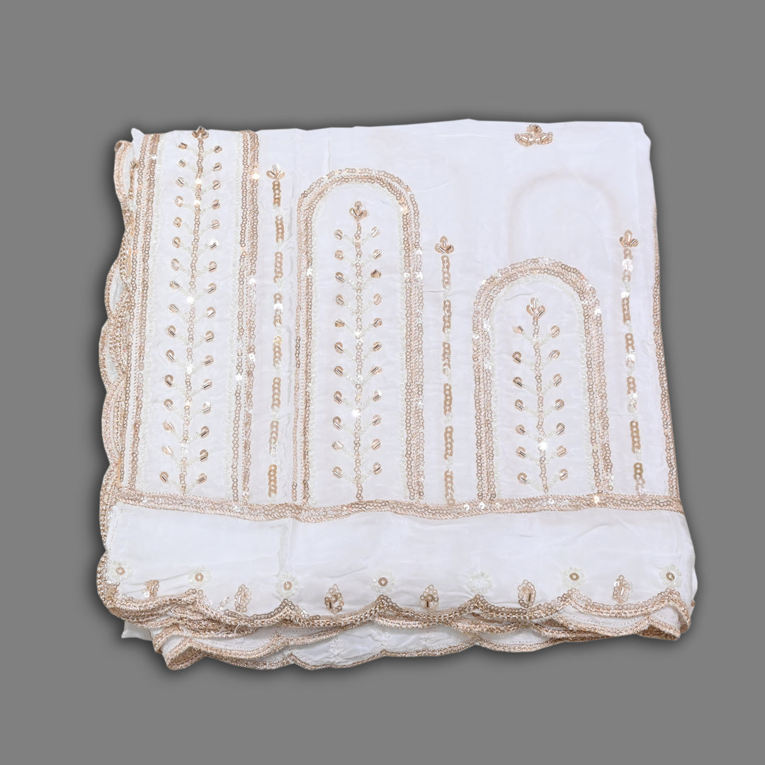 Premium Crepe Moti & Sequin Embroidery Dupatta | Designer Party Wear Dupatta | B11818