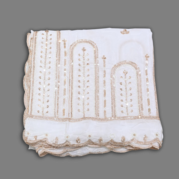 Premium Crepe Moti & Sequin Embroidery Dupatta | Designer Party Wear Dupatta | B11818