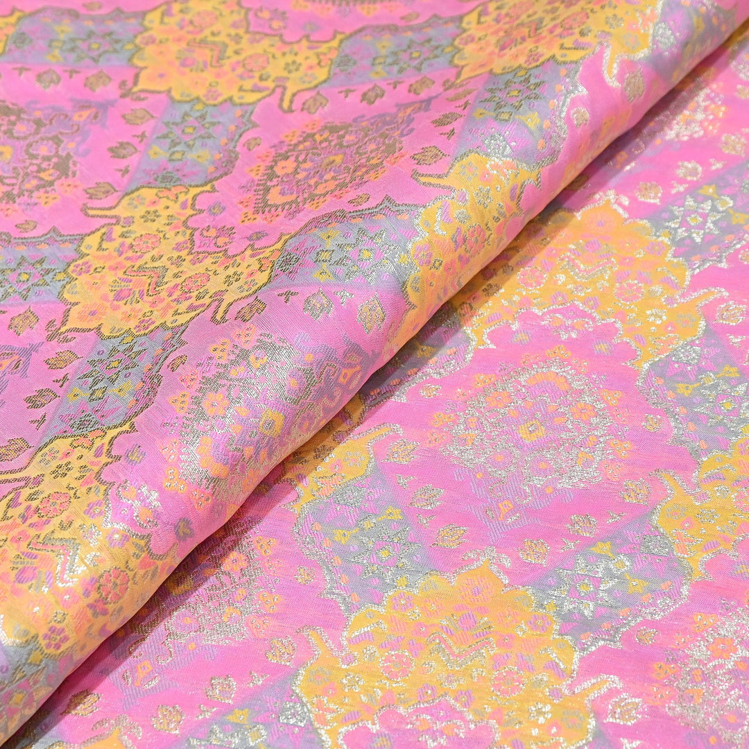 Banarasi Rangkat Zari Brocade Fabric|Traditional Woven Designer Banarasi Fabric| RAN365-D