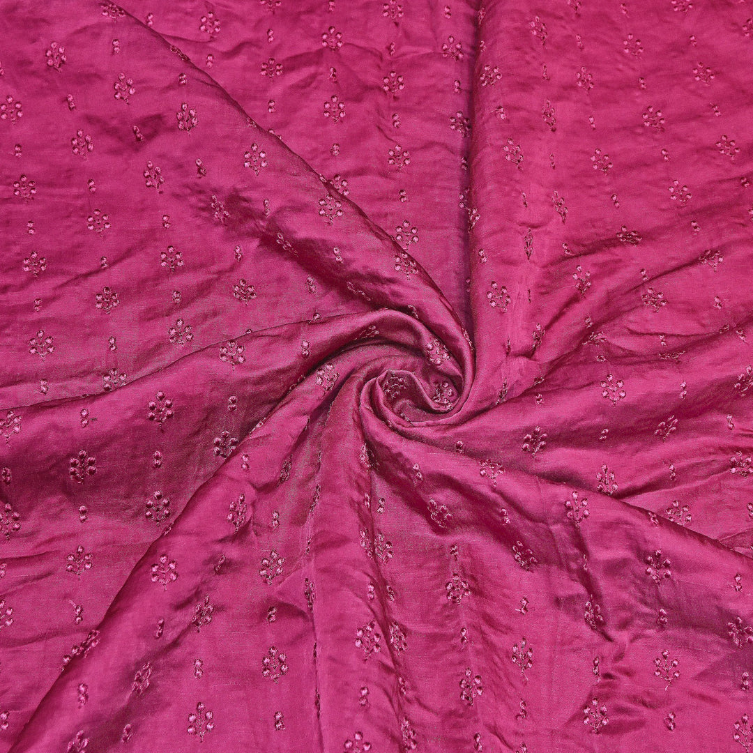 Linen Satin Thread Embroidery Fabric | Soft Designer Fabric- MF0739-3