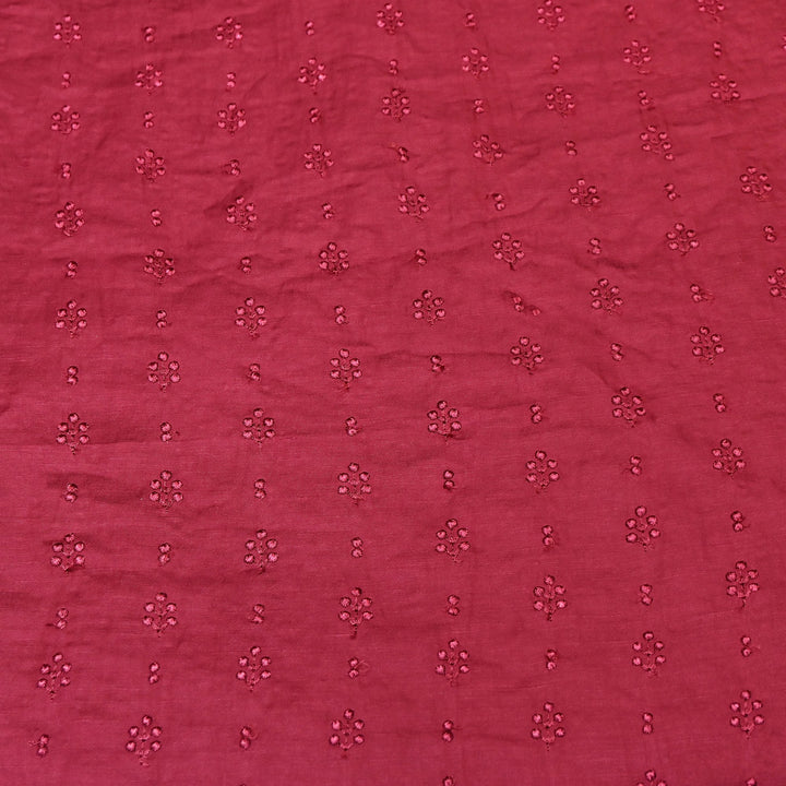 Linen Satin Thread Embroidery Fabric | Soft Designer Fabric- MF0739-4
