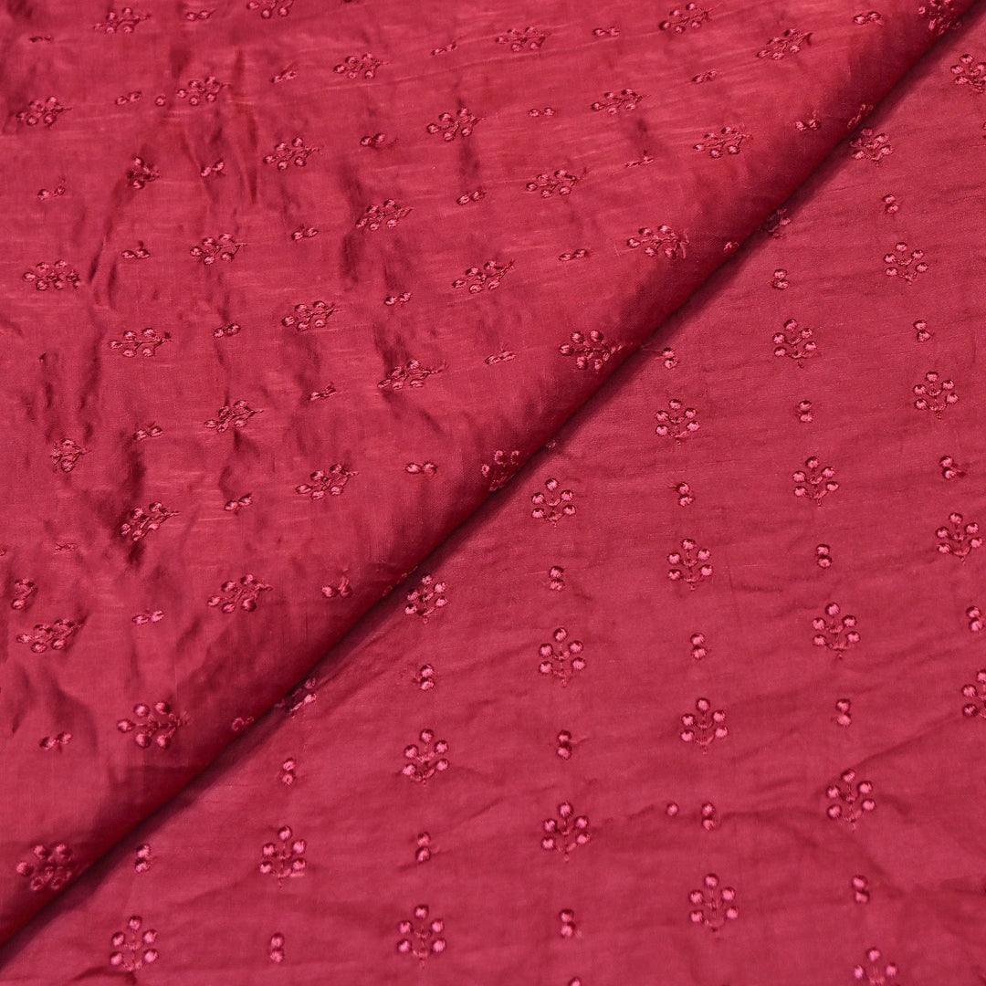 Linen Satin Thread Embroidery Fabric | Soft Designer Fabric- MF0739-4