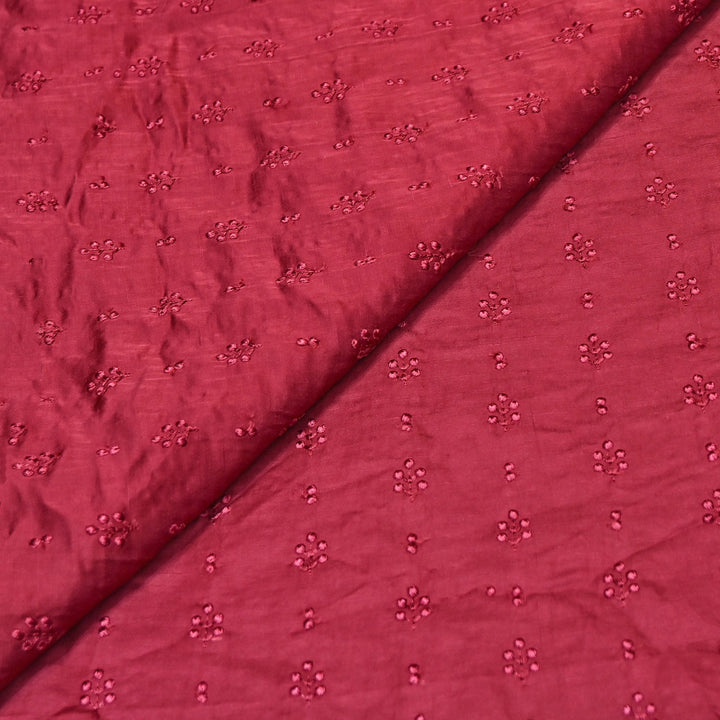 Linen Satin Thread Embroidery Fabric | Soft Designer Fabric- MF0739-4
