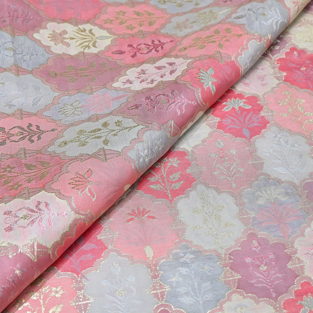 Mughal Rangkat Zari Brocade Fabric – Luxury Designer Brocade Fabric - SS0050-2