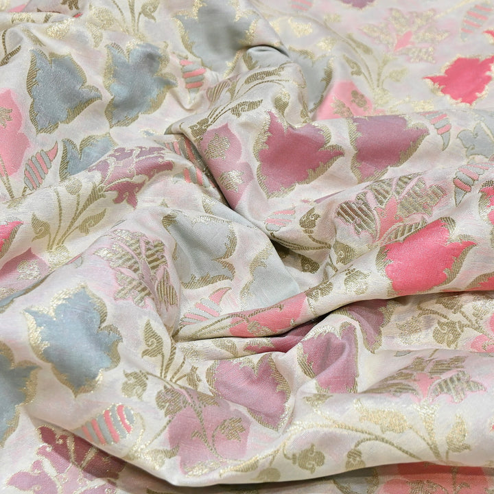 Mughal Rangkat Zari Brocade Fabric – Luxury Designer Brocade Fabric - SS0050-6