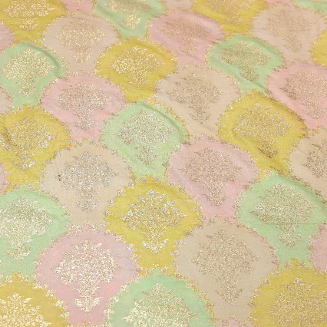 Mughal Rangkat Zari Brocade Fabric – Luxury Designer Brocade Fabric - SS0050-7