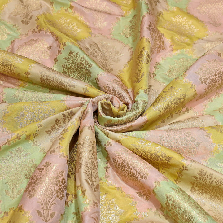 Mughal Rangkat Zari Brocade Fabric – Luxury Designer Brocade Fabric - SS0050-7
