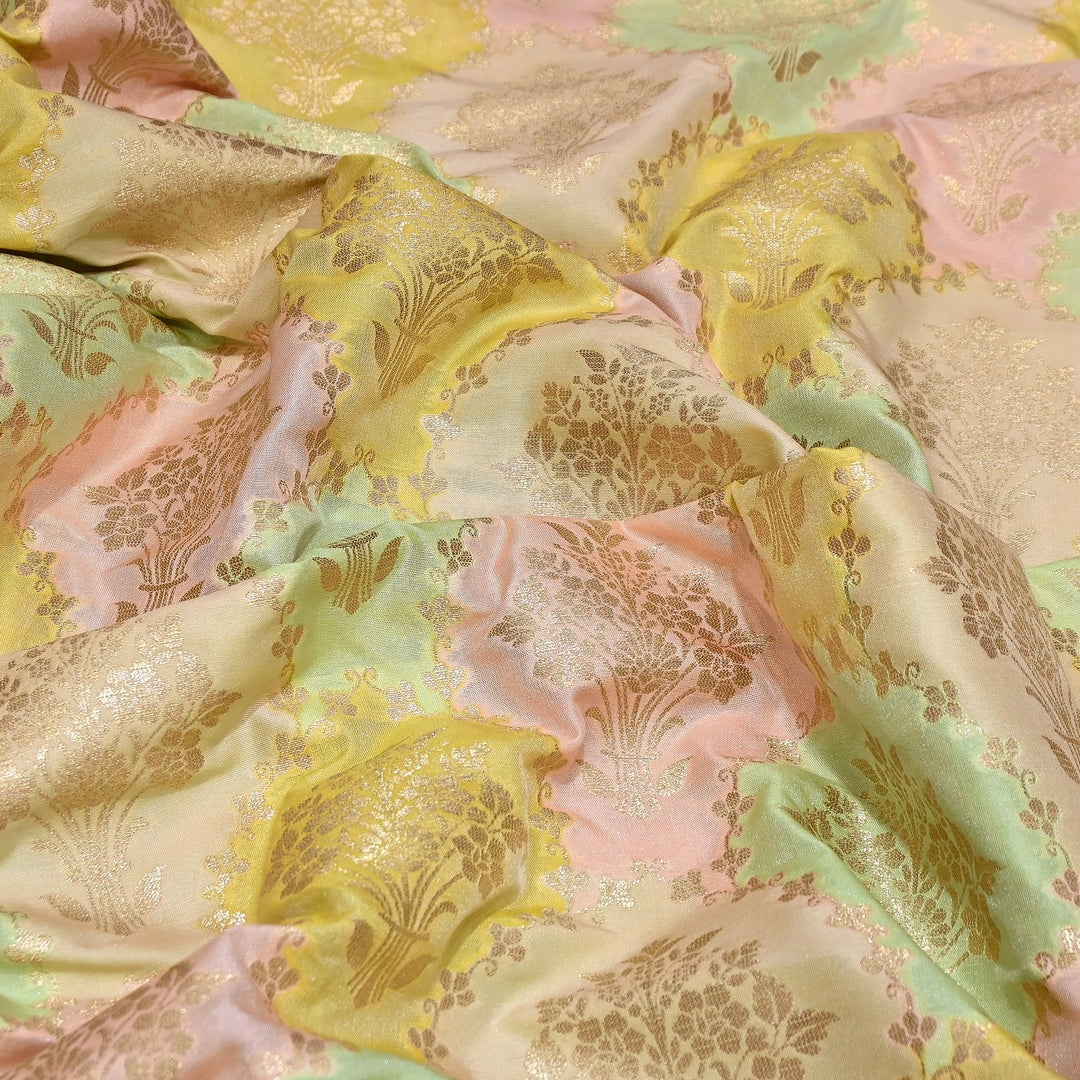 Mughal Rangkat Zari Brocade Fabric – Luxury Designer Brocade Fabric - SS0050-7