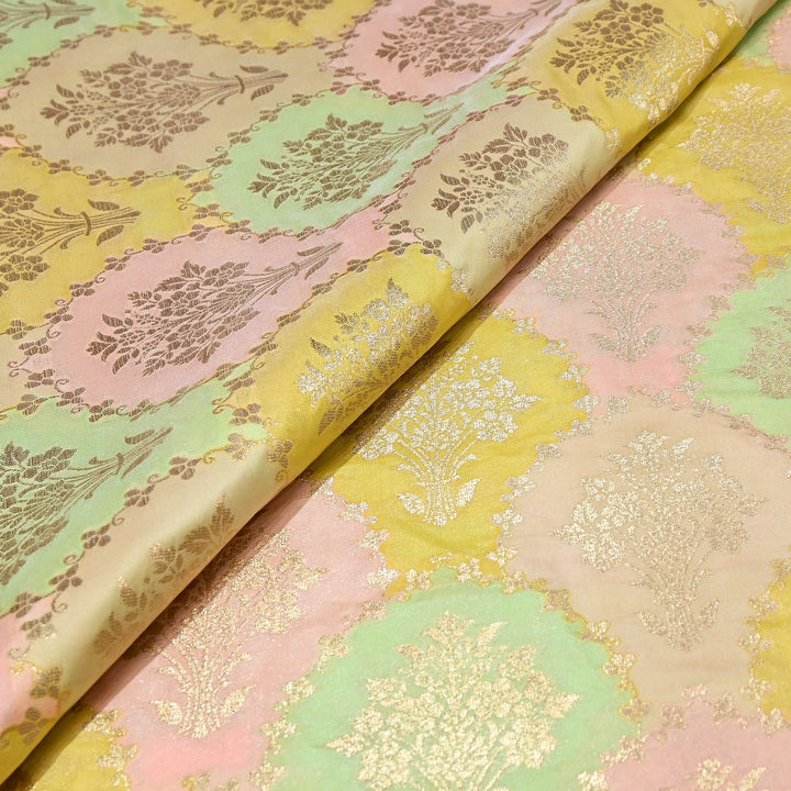 Mughal Rangkat Zari Brocade Fabric – Luxury Designer Brocade Fabric - SS0050-7