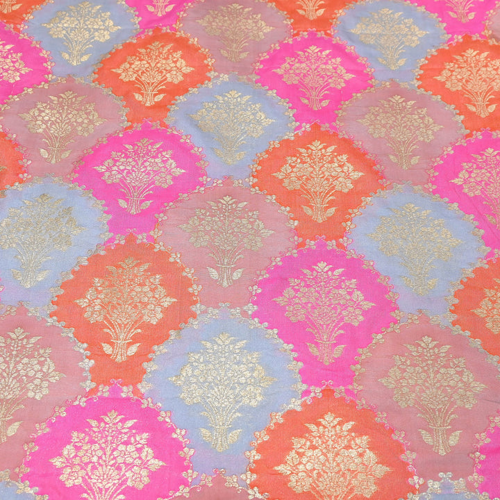 Mughal Rangkat Zari Brocade Fabric – Luxury Designer Brocade Fabric - SS0050-8