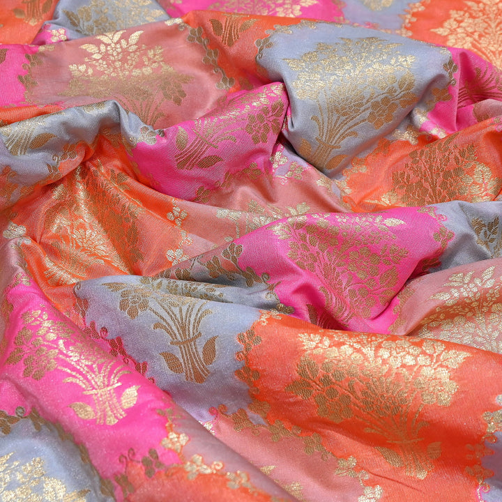 Mughal Rangkat Zari Brocade Fabric – Luxury Designer Brocade Fabric - SS0050-8