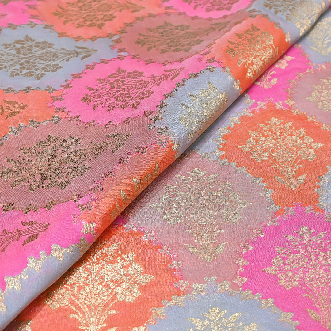 Mughal Rangkat Zari Brocade Fabric – Luxury Designer Brocade Fabric - SS0050-8