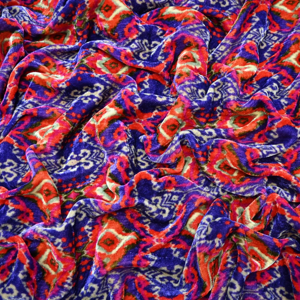 Pure Silk Velvet Digital Printed Fabrics