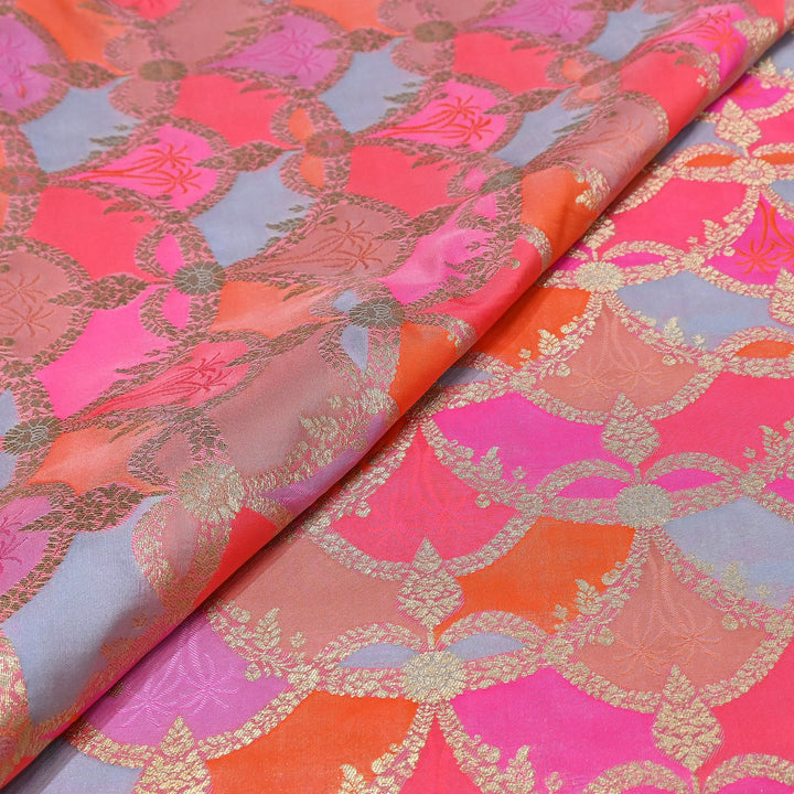 Mughal Rangkat Zari Brocade Fabric – Luxury Designer Brocade Fabric - SS0050-9