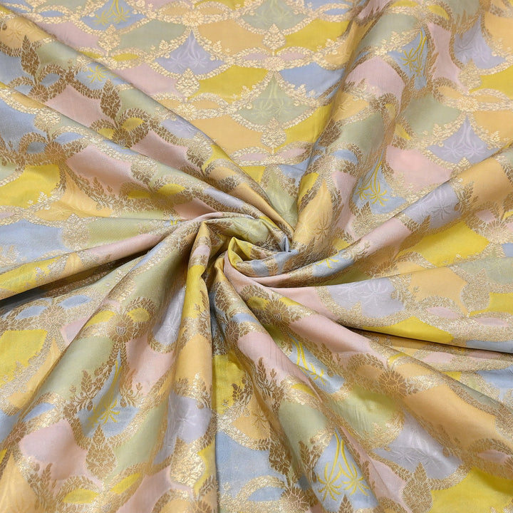 Mughal Rangkat Zari Brocade Fabric – Luxury Designer Brocade Fabric - SS0050-11
