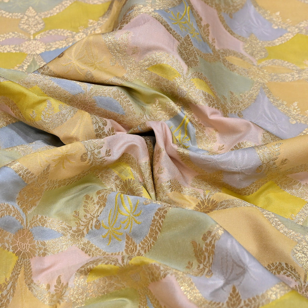 Mughal Rangkat Zari Brocade Fabric – Luxury Designer Brocade Fabric - SS0050-11