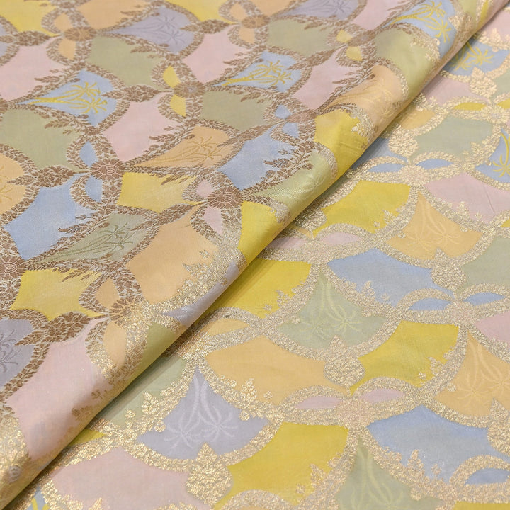 Mughal Rangkat Zari Brocade Fabric – Luxury Designer Brocade Fabric - SS0050-11