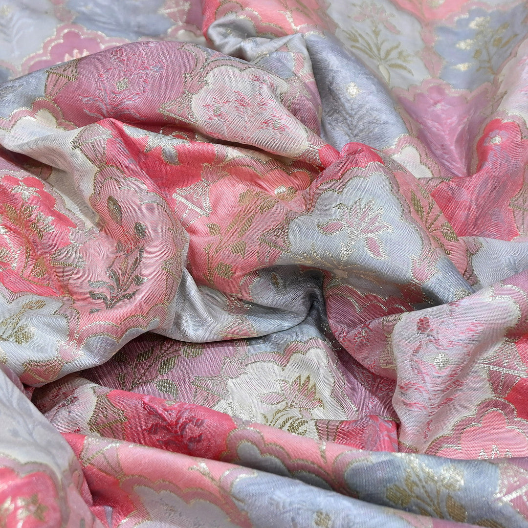 Mughal Rangkat Zari Brocade Fabric – Luxury Designer Brocade Fabric - SS0050-12