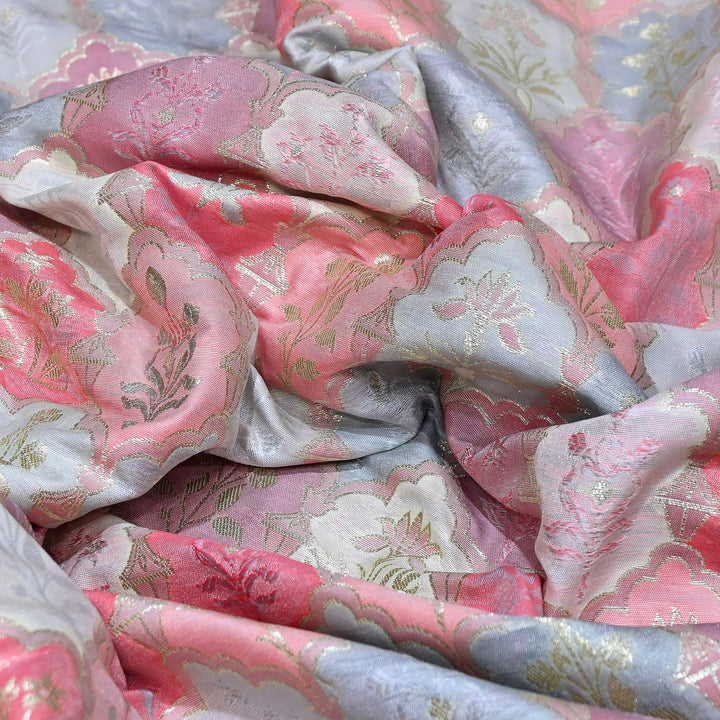 Mughal Rangkat Zari Brocade Fabric – Luxury Designer Brocade Fabric - SS0050-12