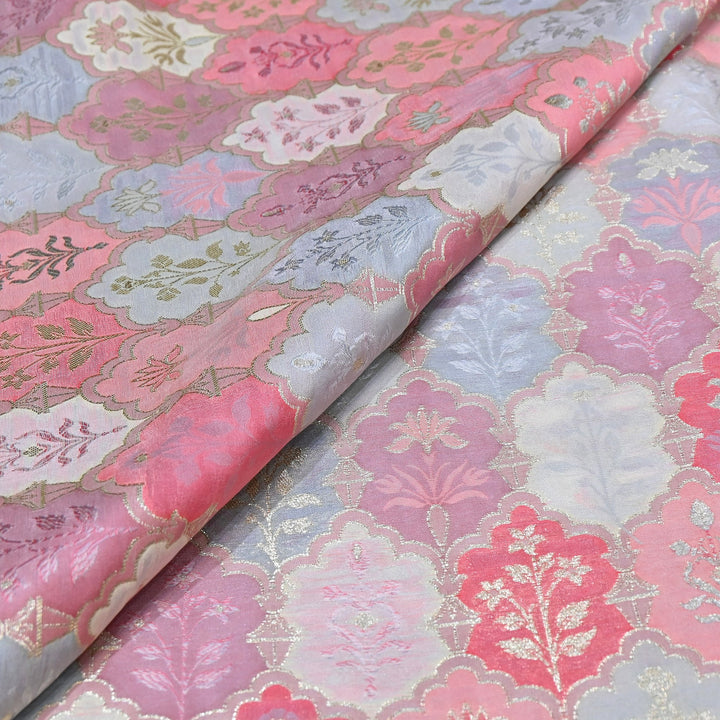 Mughal Rangkat Zari Brocade Fabric – Luxury Designer Brocade Fabric - SS0050-12