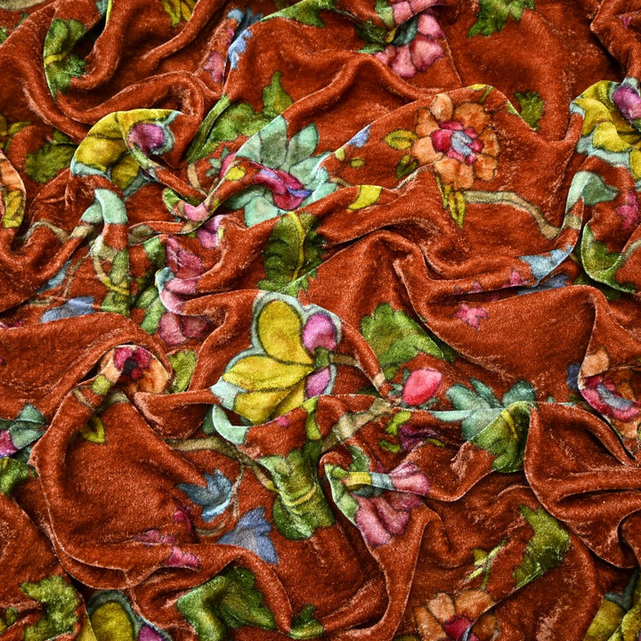 Pure Silk Velvet Digital Printed Fabrics