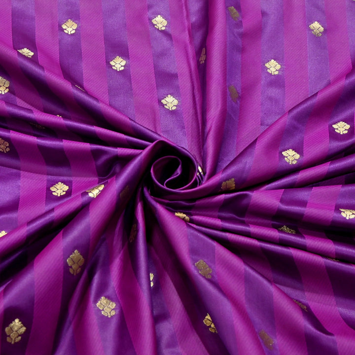 Premium Satin Stripes Zari Jacquard Brocade Fabric | Designer Brocade Fabric | JAC275-4